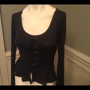 Black knit long sleeve top. Small, Aeropostale.